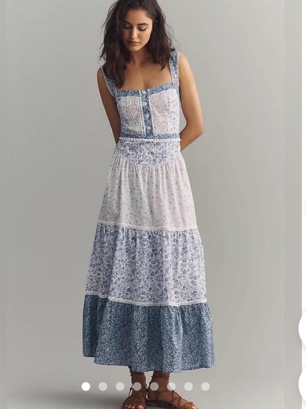 NWOT Anthropologie Printed Pintuck Sleeveless Dress Size XS